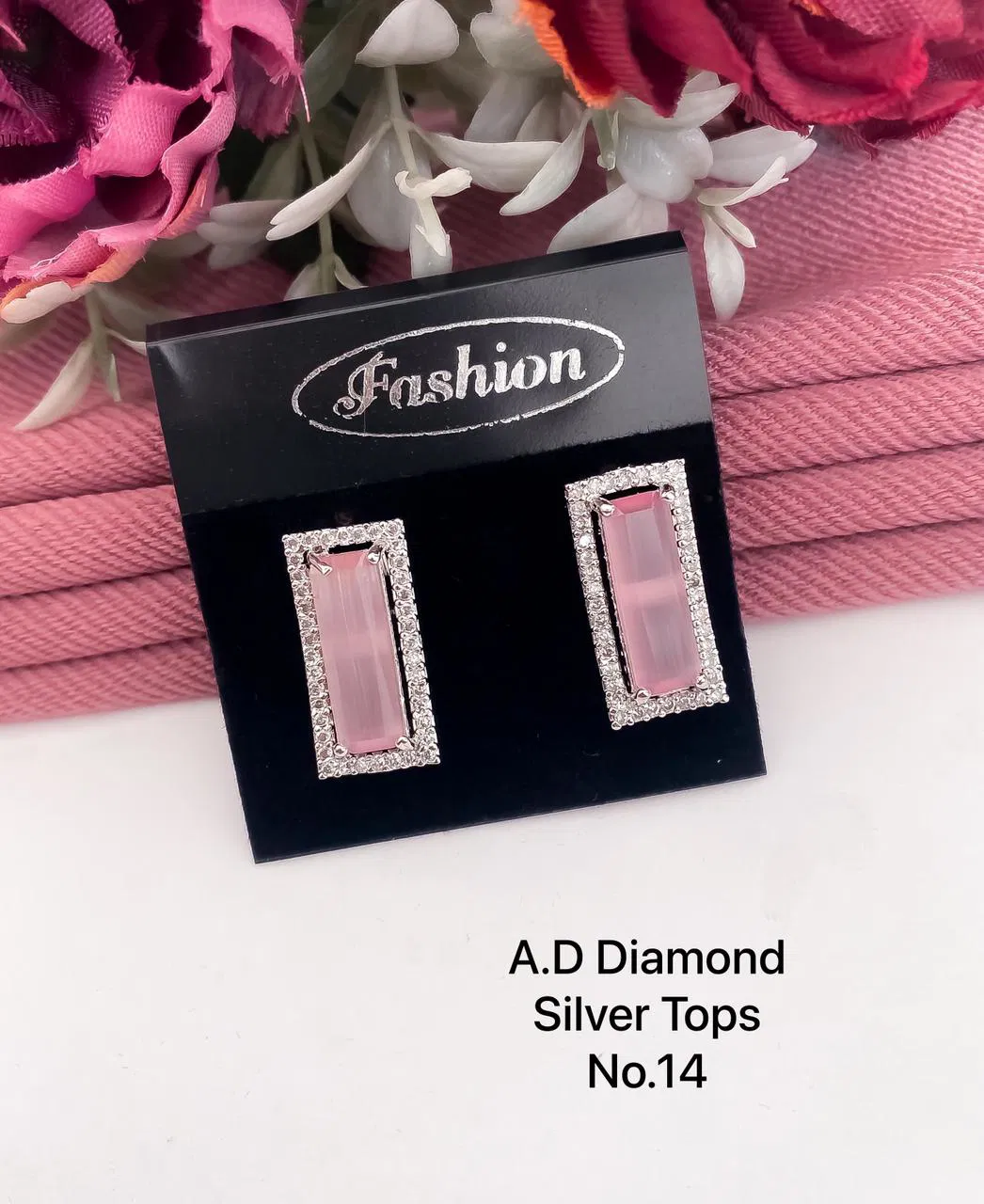 Designer Single AD Diamond Silver Tops 2 Wholesale Shop In Surat
